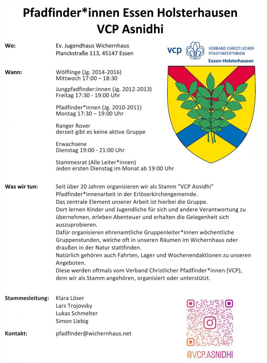 Veranstaltungsplan der Pfadfinder 2026
