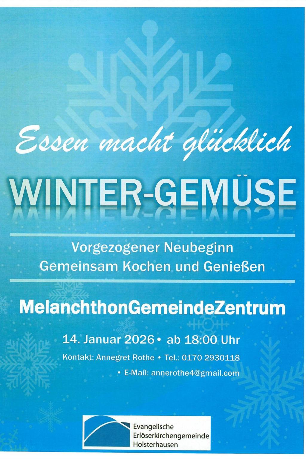 Thema zu Essen macht glücklich ist "Wintergemüse" am 14. Januar 2026, 18:00 Uhr